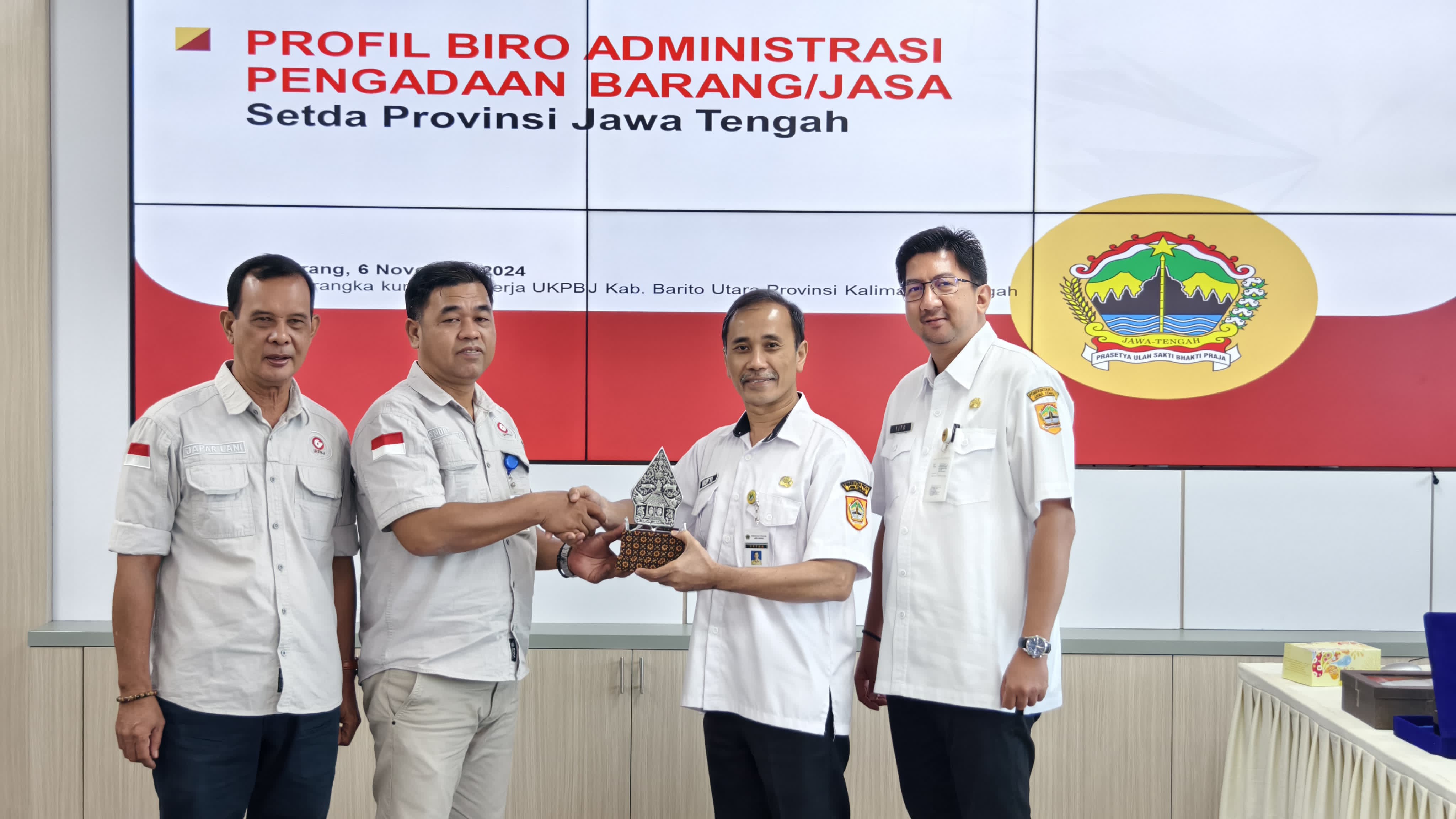 Biro Administrasi Pengadaan Barang/Jasa Setda Provinsi Jawa Tengah Terima Kunjungan Kerja dan Studi Tiru dari UKPBJ Kabupaten Barito Utara, Kalimantan Tengah